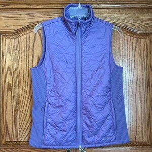 L.L.Bean Quilted Vest Women's Small (Regular) Purple/Mauve Full Zip Lined
